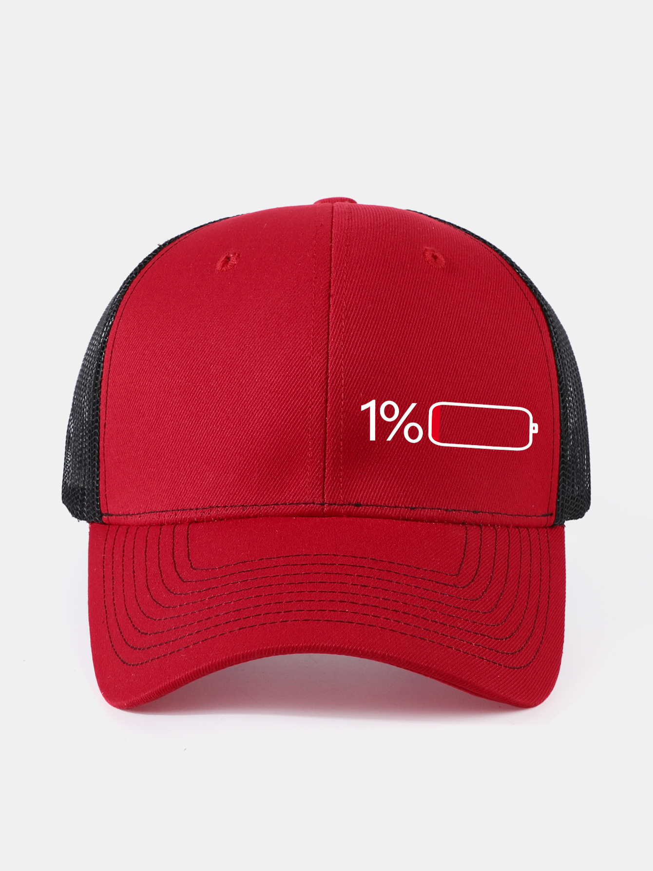 1% Battery Print Mesh Baseball Cap