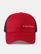 Mountain Heartbeat Print Mesh Baseball Cap