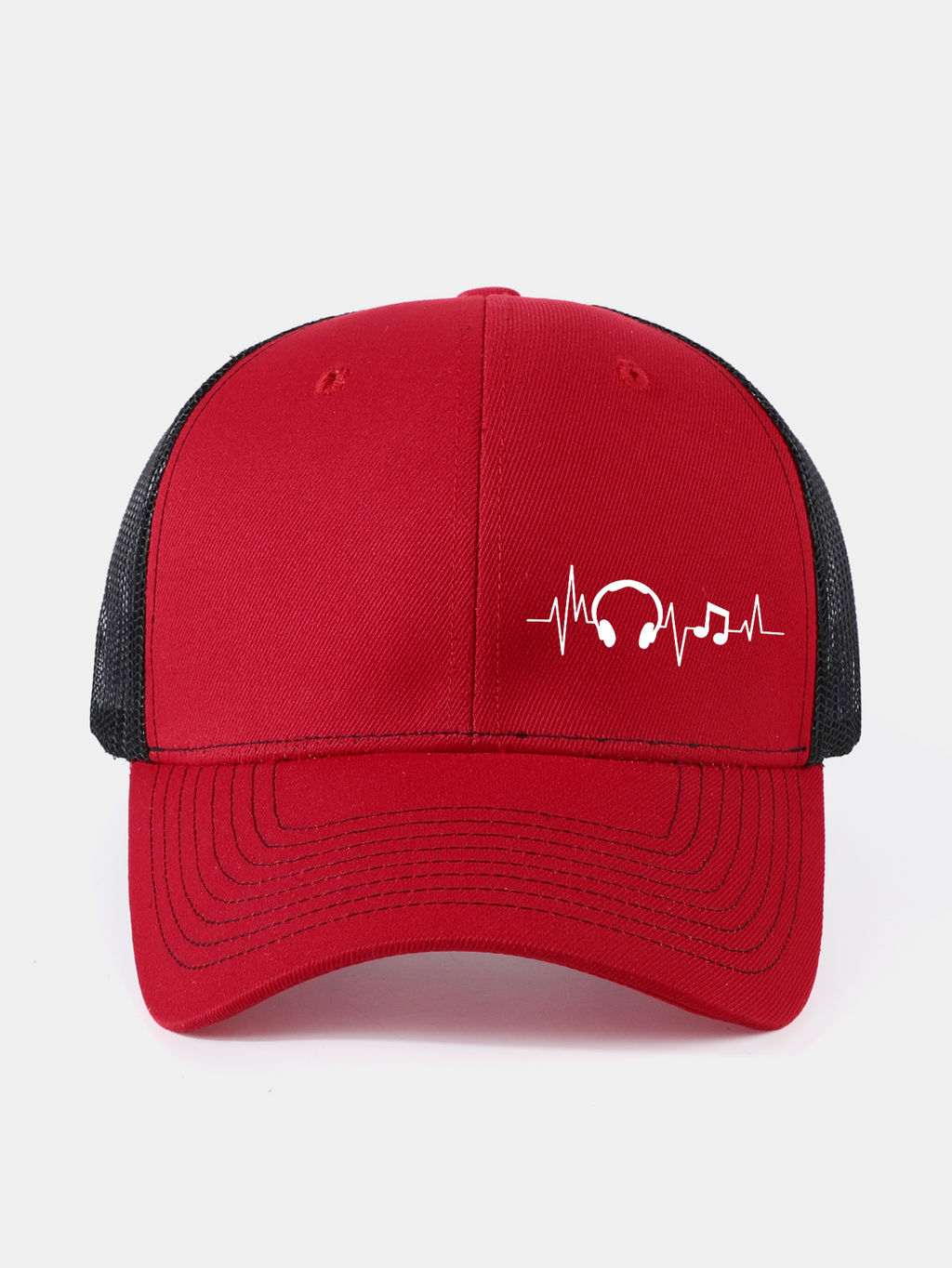 Musical Heartbeat Print Mesh Baseball Cap