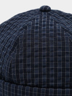 Quick Dry Grid Textured Roll Cuff Docker Cap -  Adjustable Plastic Buckle Streetwear Skull Hat