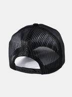 Vintage Suede Trucker Hat with Silver Chain Mesh Baseball Cap