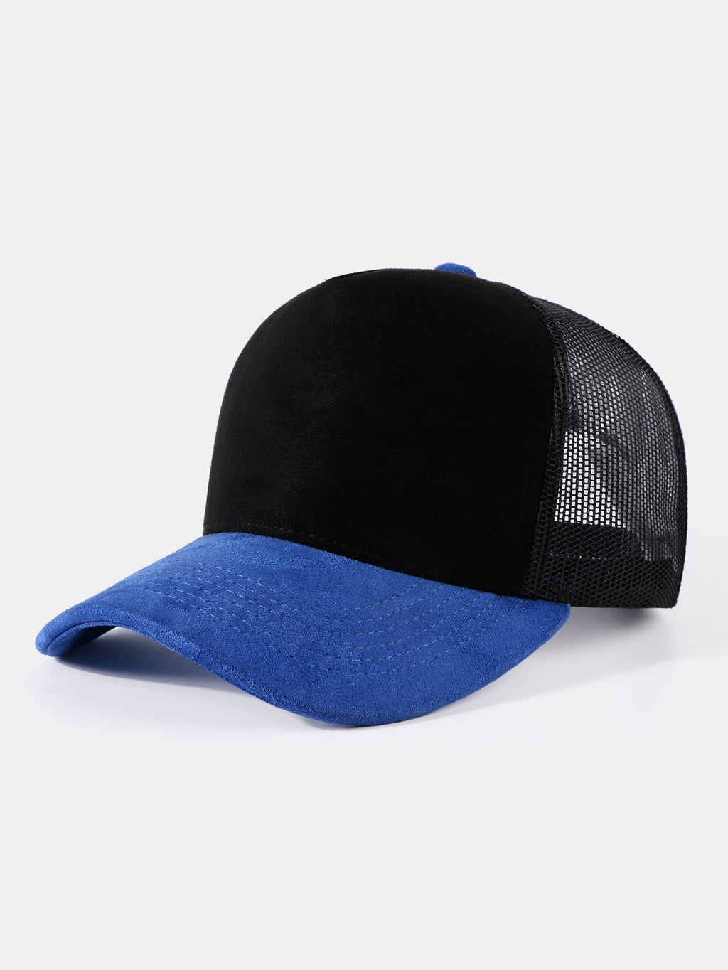 Vintage Faux Suede Mesh Trucker Hat
