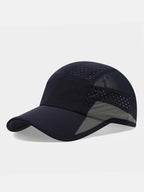 Quick Dry Vented Athletic Cap | Perforated Mesh Spliced Low Profile Lightweight Adjustable Running Sports Hat