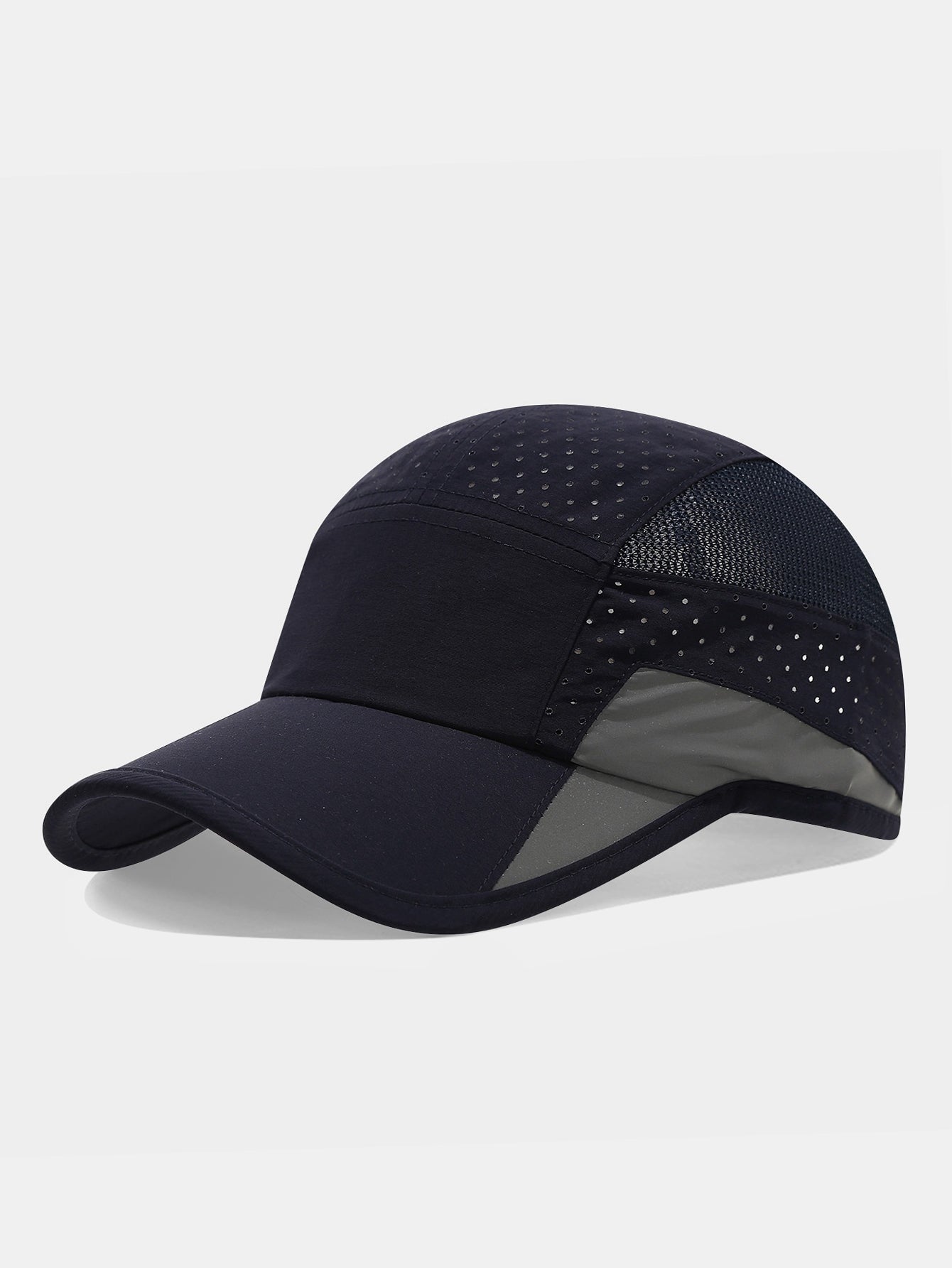 Quick Dry Vented Athletic Cap | Perforated Mesh Spliced Low Profile Lightweight Adjustable Running Sports Hat