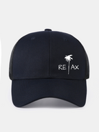Relax Palm Tree Print Mesh Baseball Cap