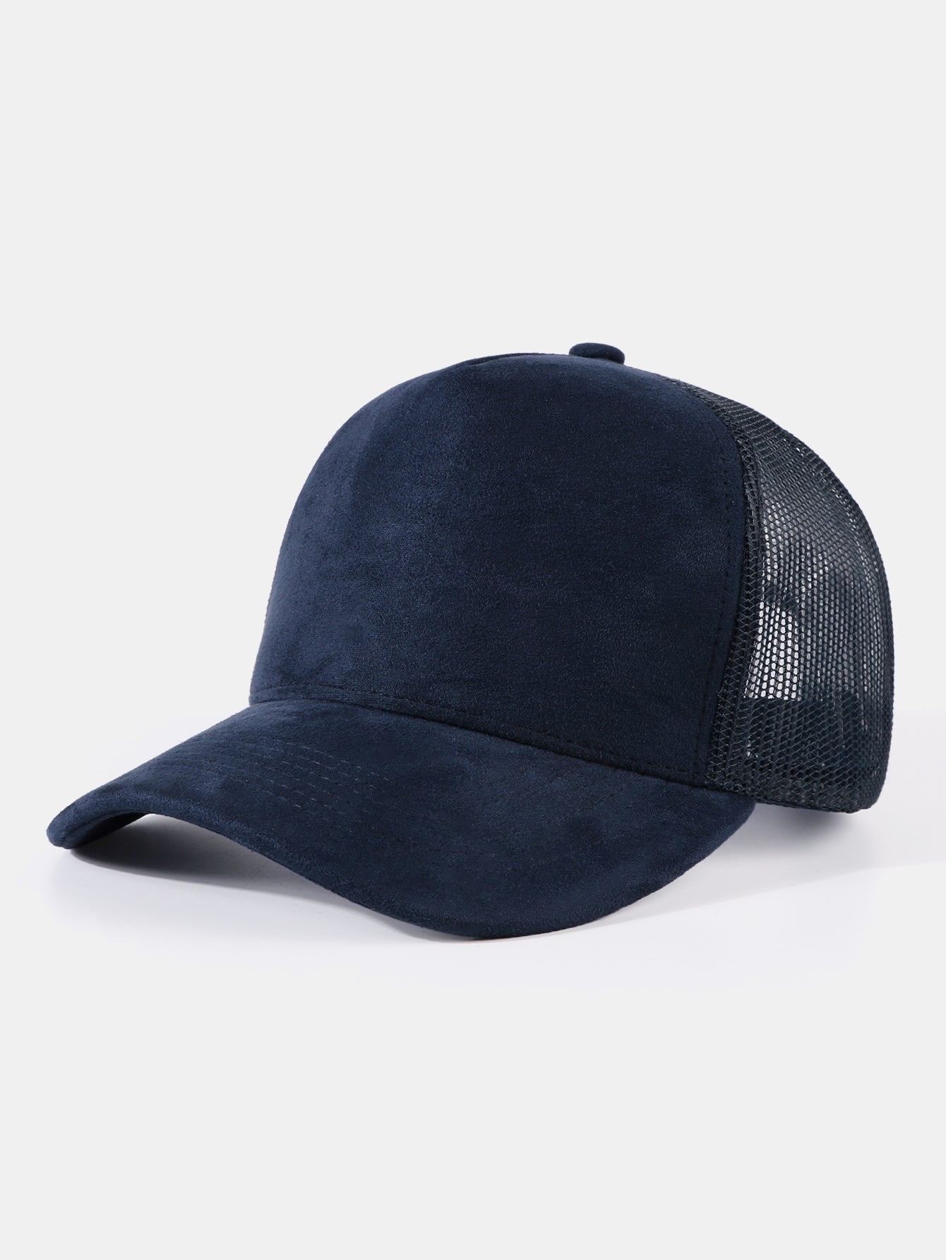 Vintage Faux Suede Mesh Trucker Hat