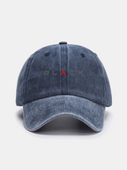 Black Print Washed Baseball Cap