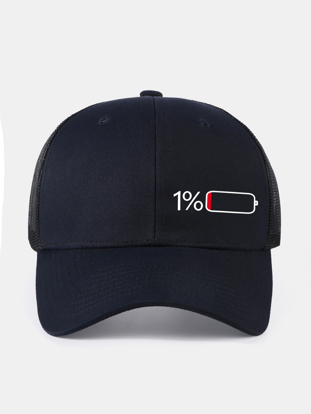 1% Battery Print Mesh Baseball Cap