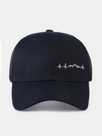Mountain Heartbeat Print Mesh Baseball Cap
