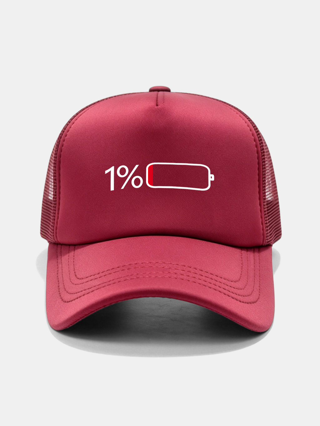 1% Battery Print Mesh Baseball Cap