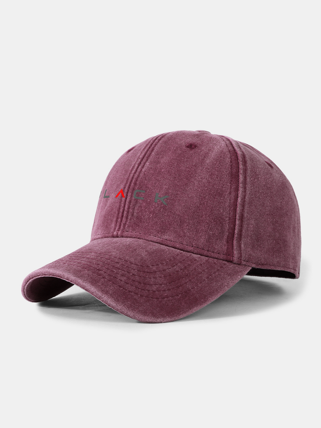Black Print Washed Baseball Cap