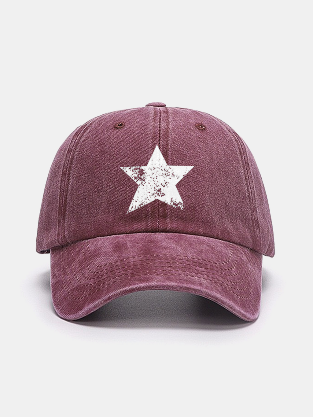 Star Print Washed Baseball Cap