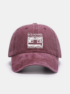 Cassette Tape Print Washed Baseball Cap