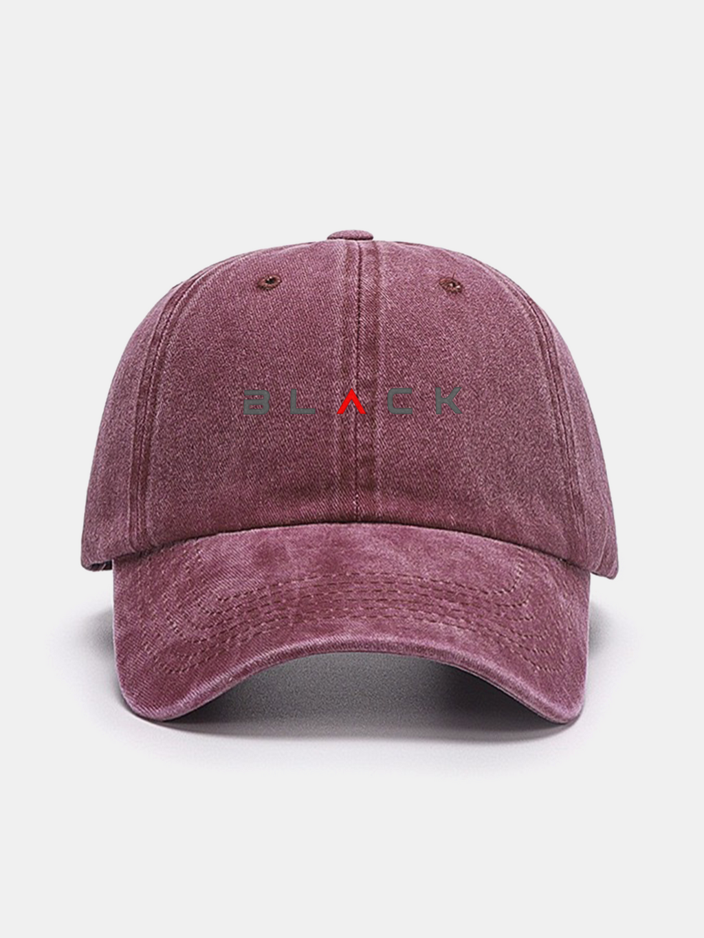 Black Print Washed Baseball Cap