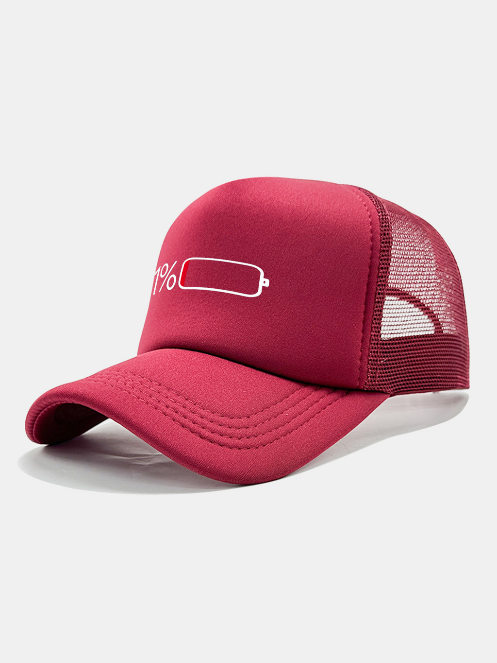 1% Battery Print Mesh Baseball Cap