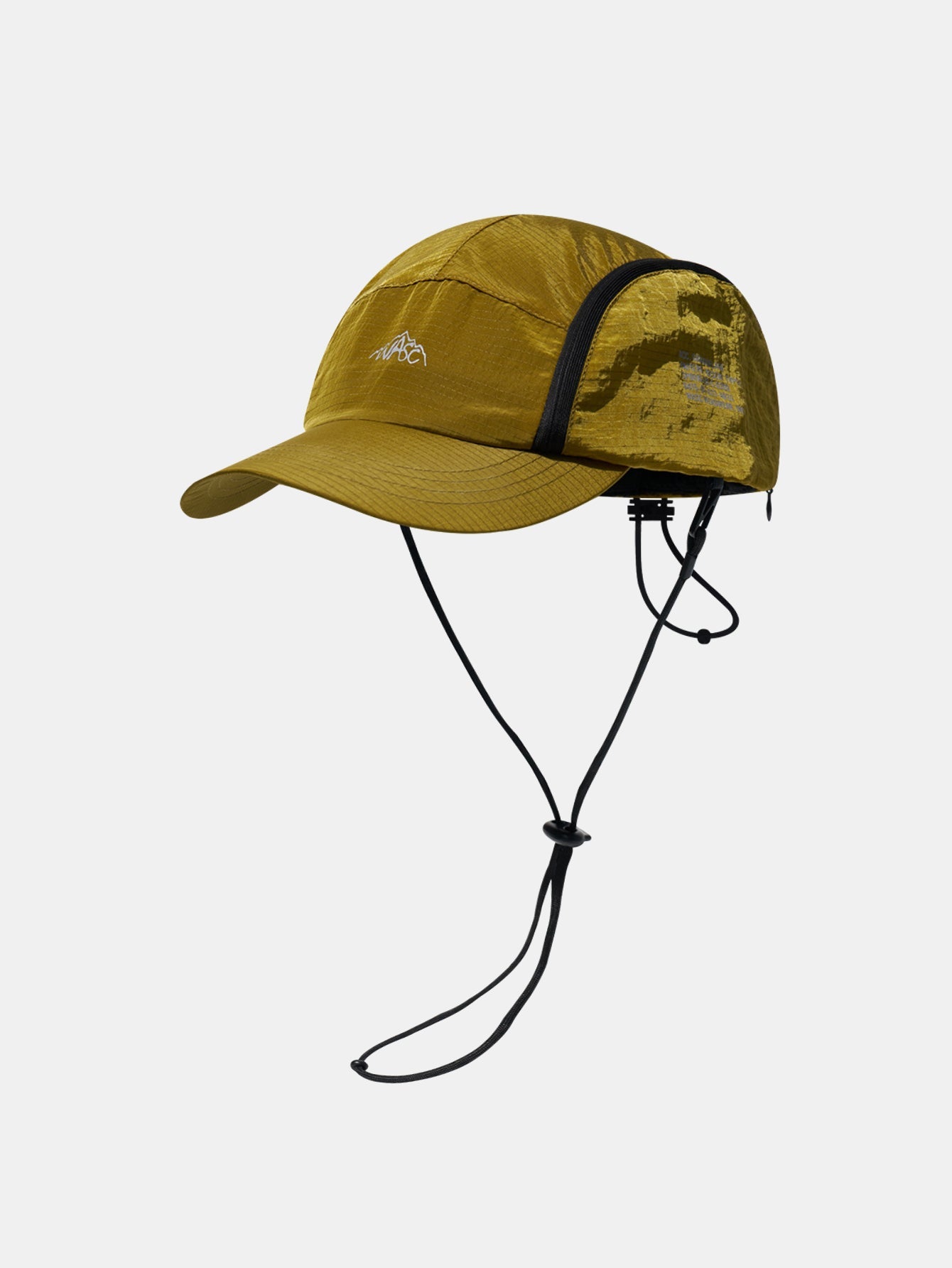 Quick Dry Lightweight Trail 5 Panel Cap | Mountain Logo Embroidery Rear Drawstring Adjustable Cord Lock Outdoor Climbing Sports Hat