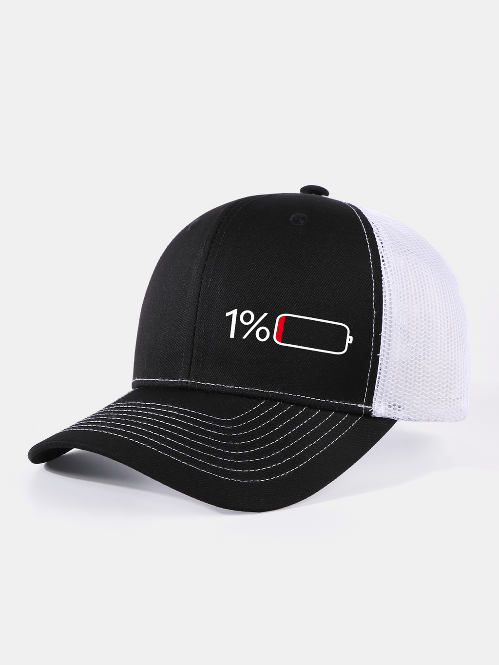 1% Battery Print Mesh Baseball Cap