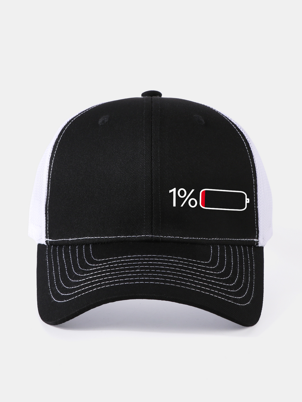 1% Battery Print Mesh Baseball Cap