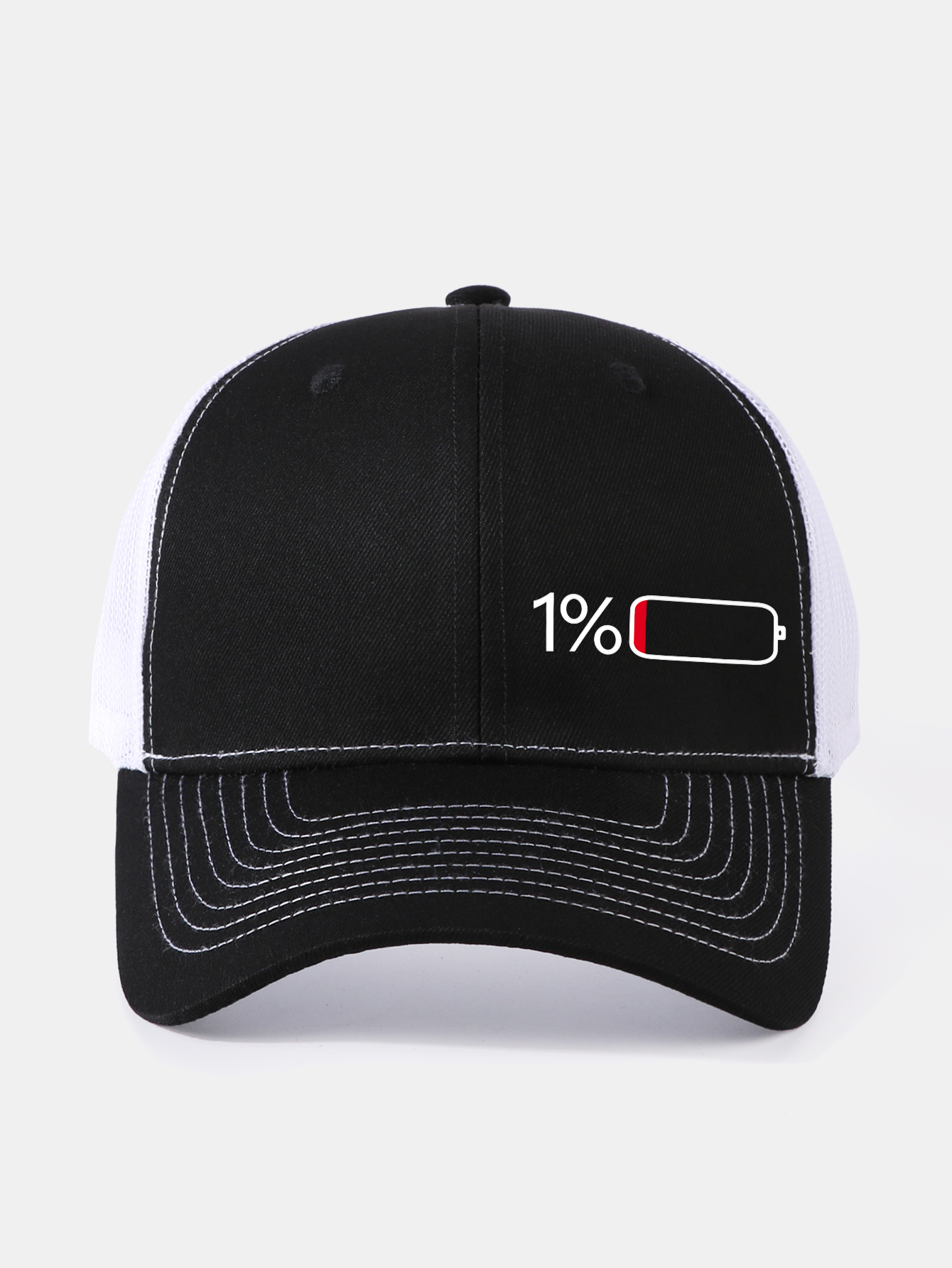 1% Battery Print Mesh Baseball Cap