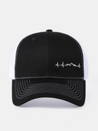 Mountain Heartbeat Print Mesh Baseball Cap
