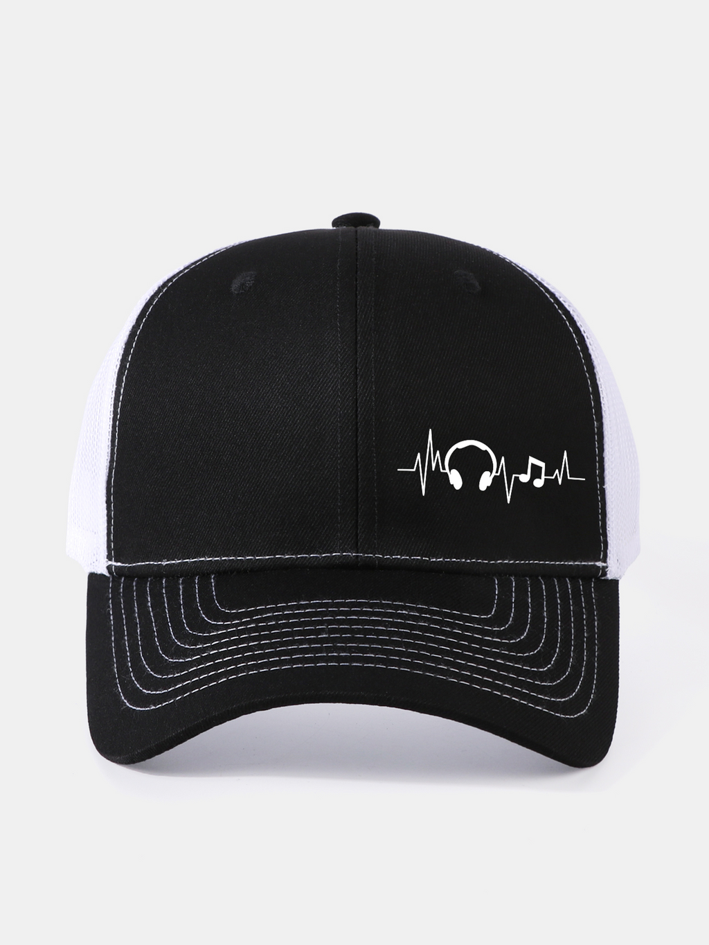 Musical Heartbeat Print Mesh Baseball Cap