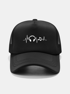 Musical Heartbeat Print Mesh Baseball Cap