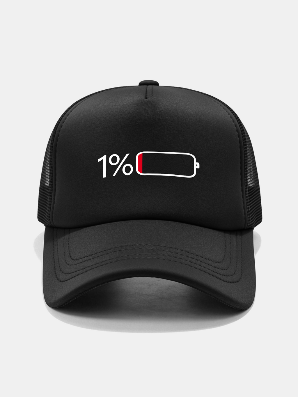 1% Battery Print Mesh Baseball Cap