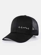 Mountain Heartbeat Print Mesh Baseball Cap