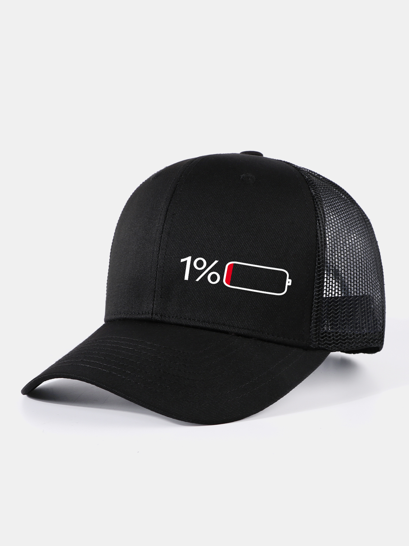 1% Battery Print Mesh Baseball Cap