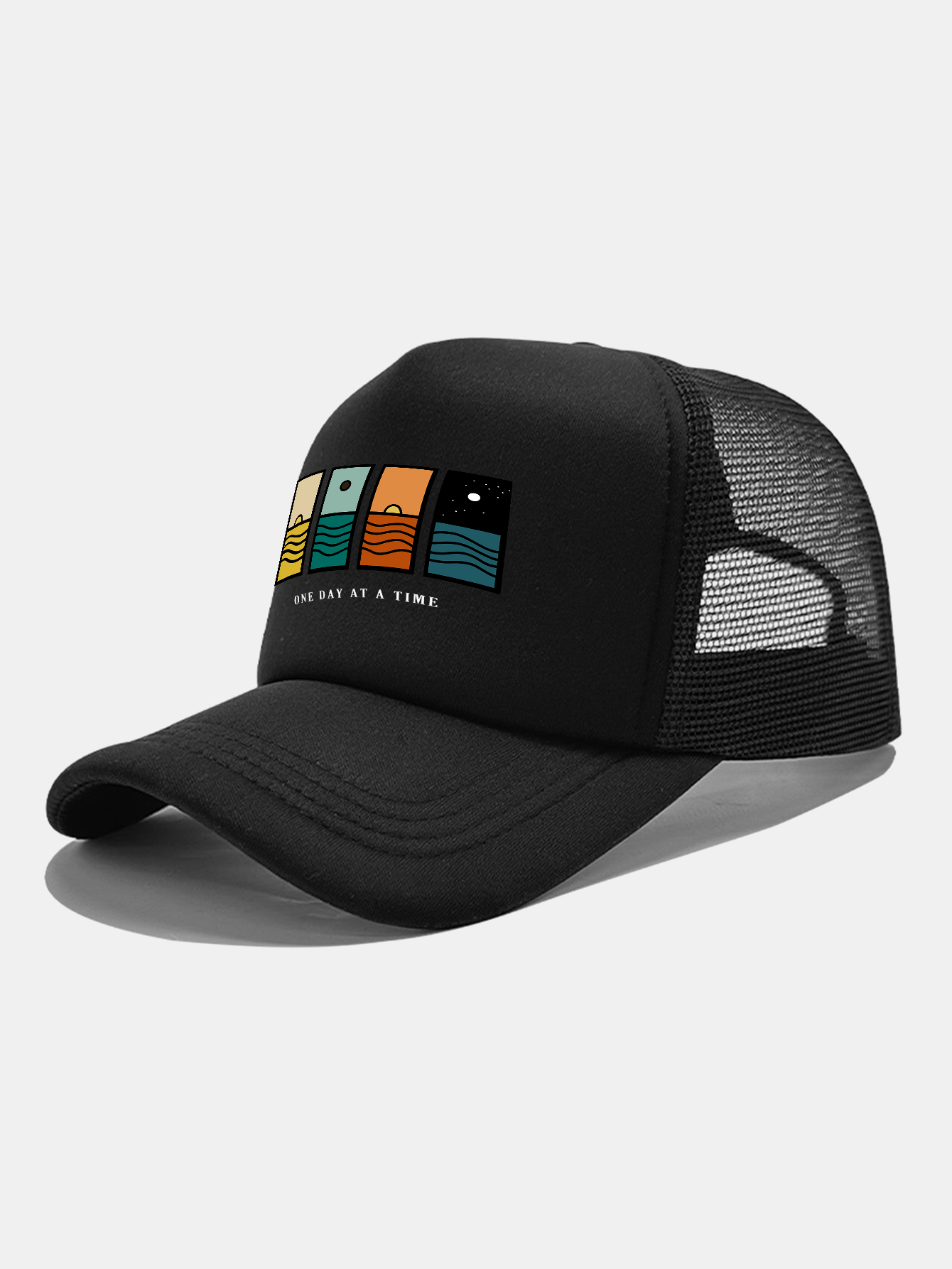 One Day At A Time Print Mesh Baseball Cap