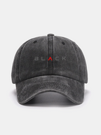 Black Print Washed Baseball Cap
