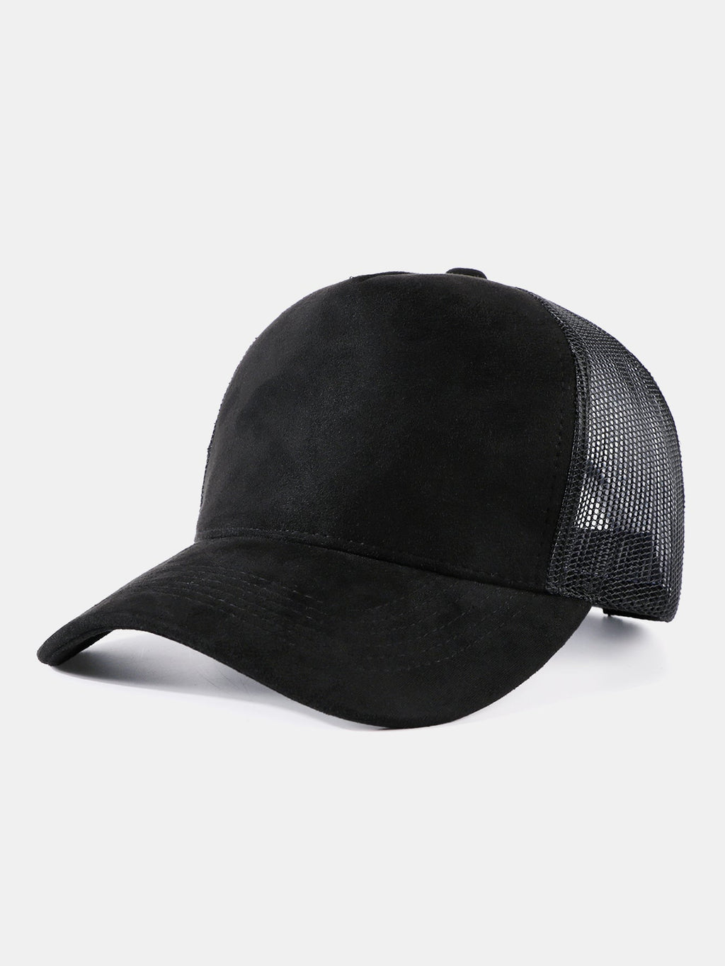 Vintage Faux Suede Mesh Trucker Hat