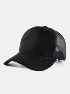 Vintage Faux Suede Mesh Trucker Hat