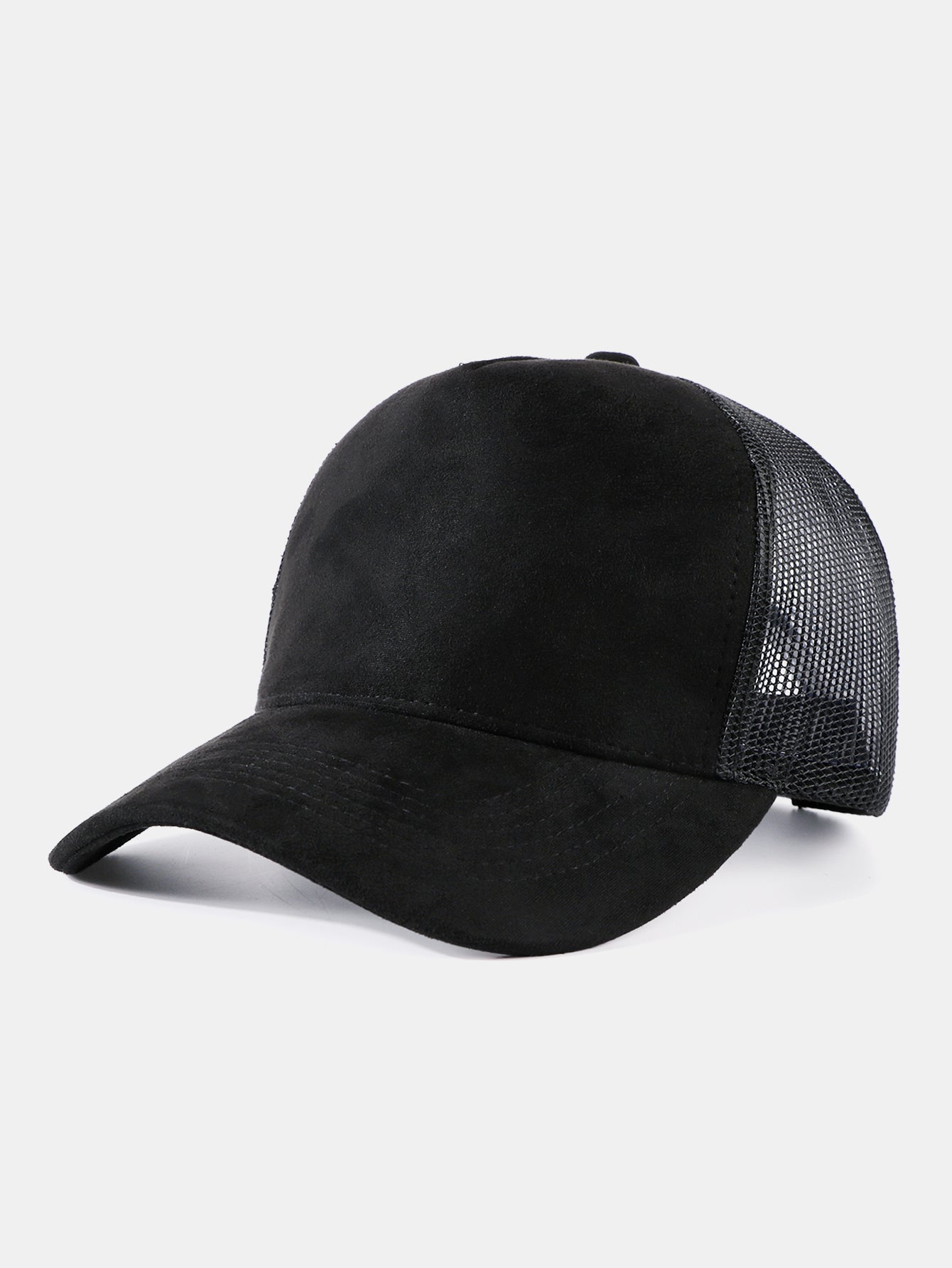 Vintage Faux Suede Mesh Trucker Hat