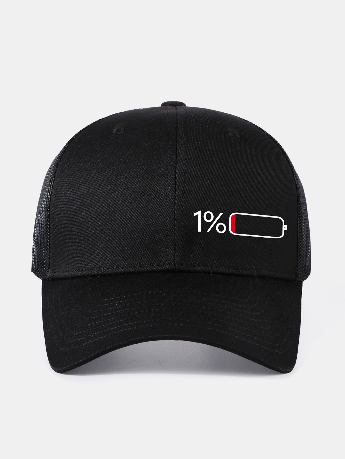 1% Battery Print Mesh Baseball Cap