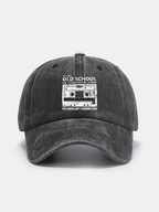 Cassette Tape Print Washed Baseball Cap