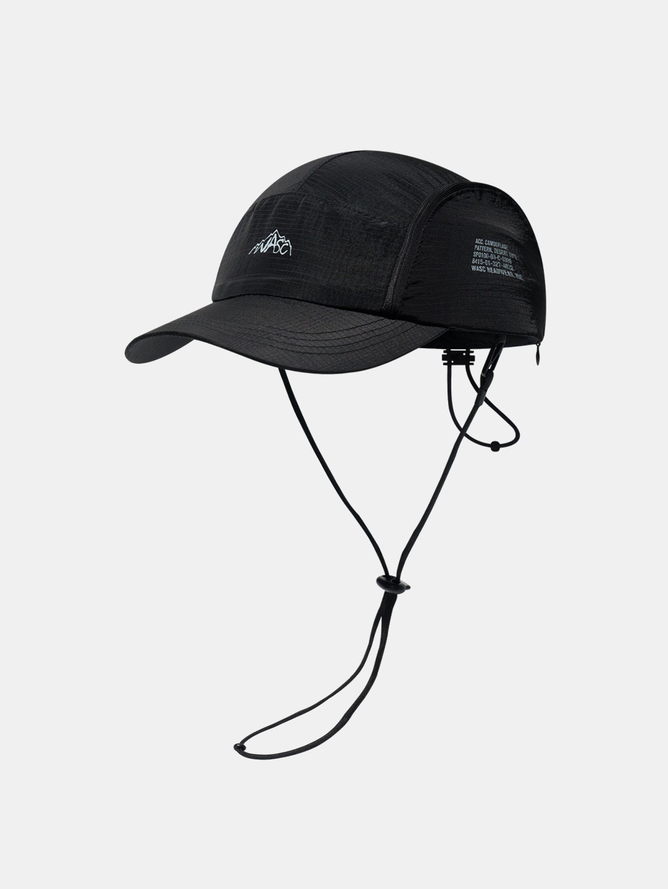 Quick Dry Lightweight Trail 5 Panel Cap | Mountain Logo Embroidery Rear Drawstring Adjustable Cord Lock Outdoor Climbing Sports Hat