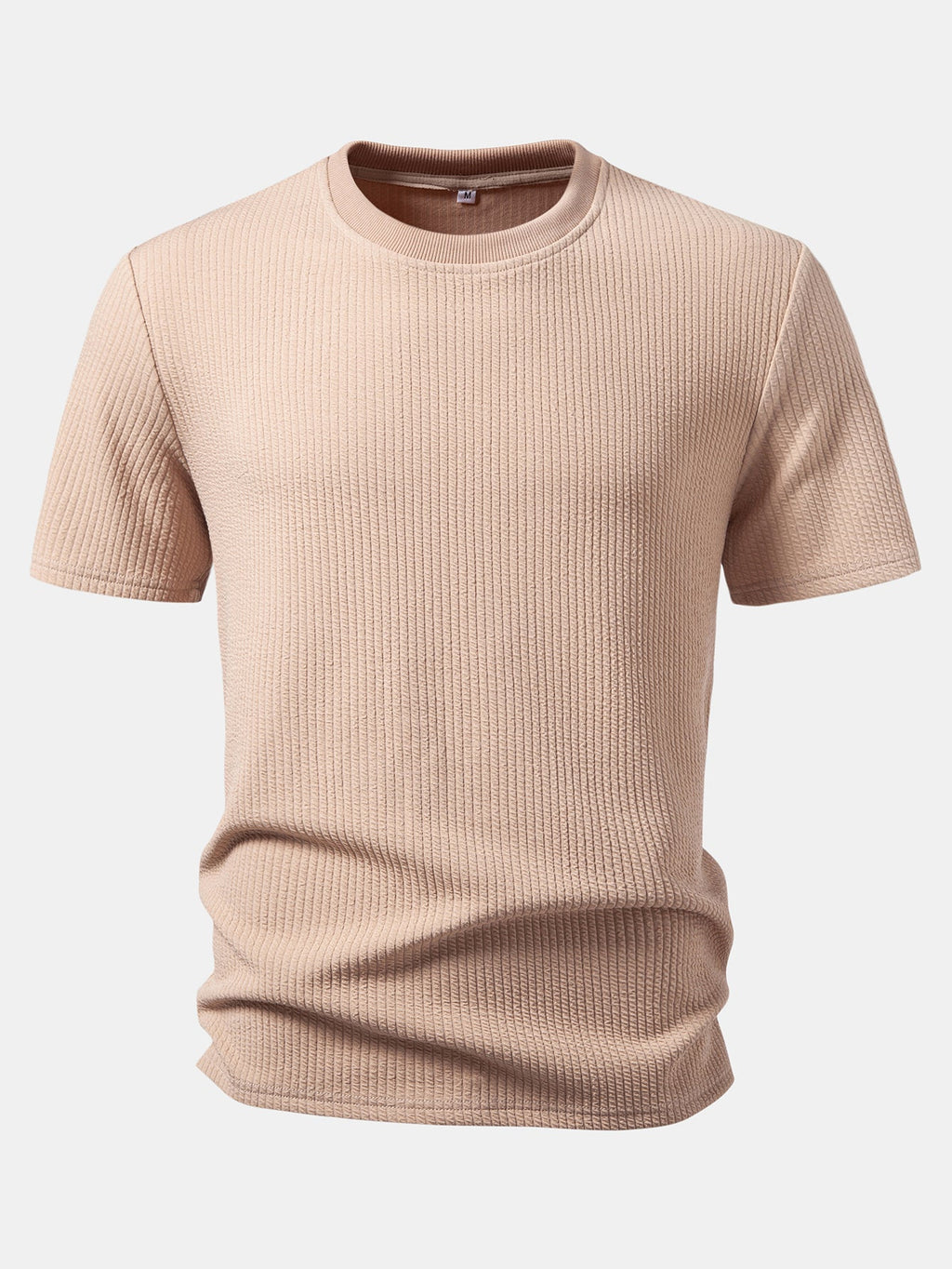 Ribbed Crew Collar T-Shirt & Drawstring Shorts Set