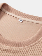 Ribbed Crew Collar T-Shirt & Drawstring Shorts Set