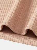 Ribbed Crew Collar T-Shirt & Drawstring Shorts Set