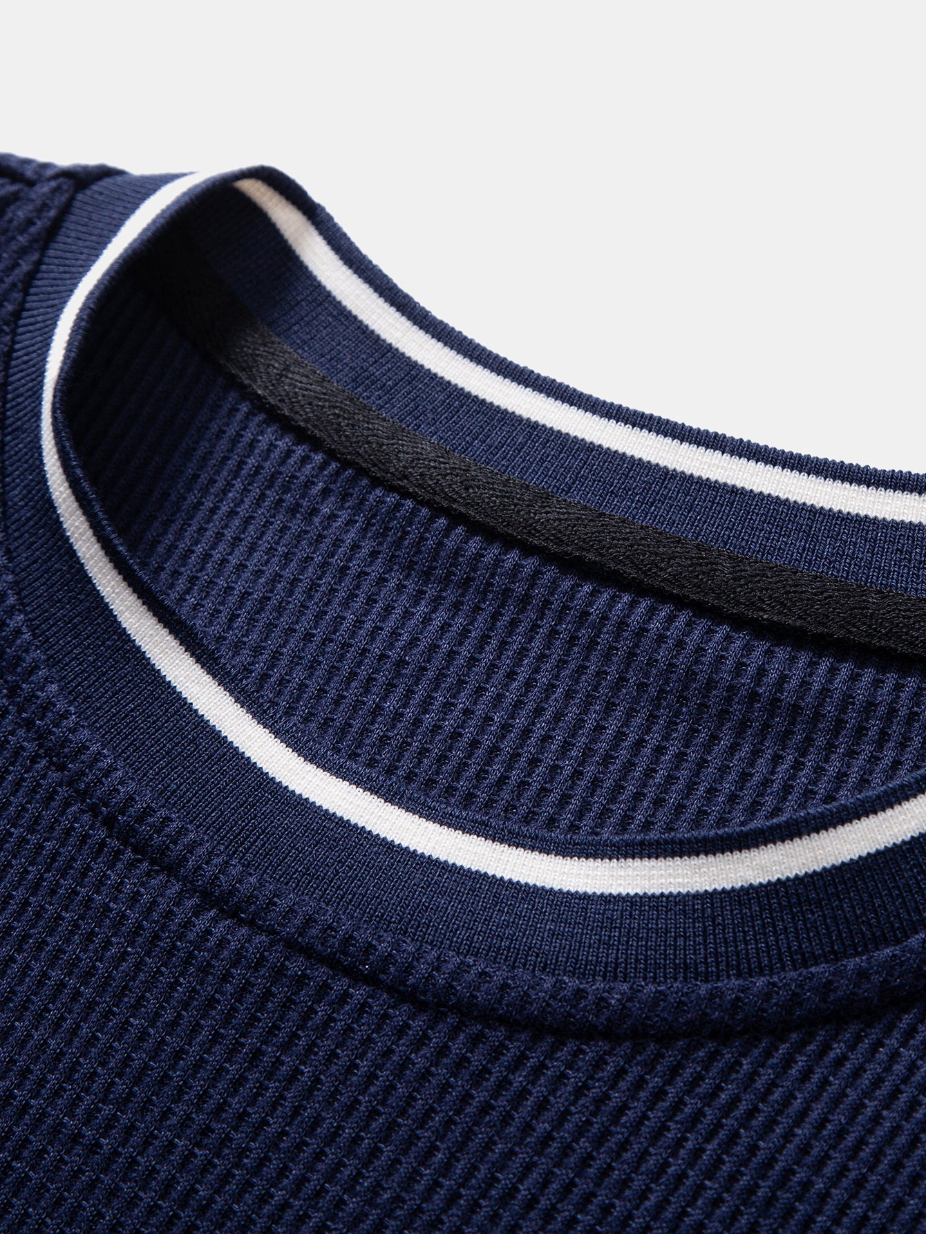 Contrast Trim Waffle Ringer T-Shirt