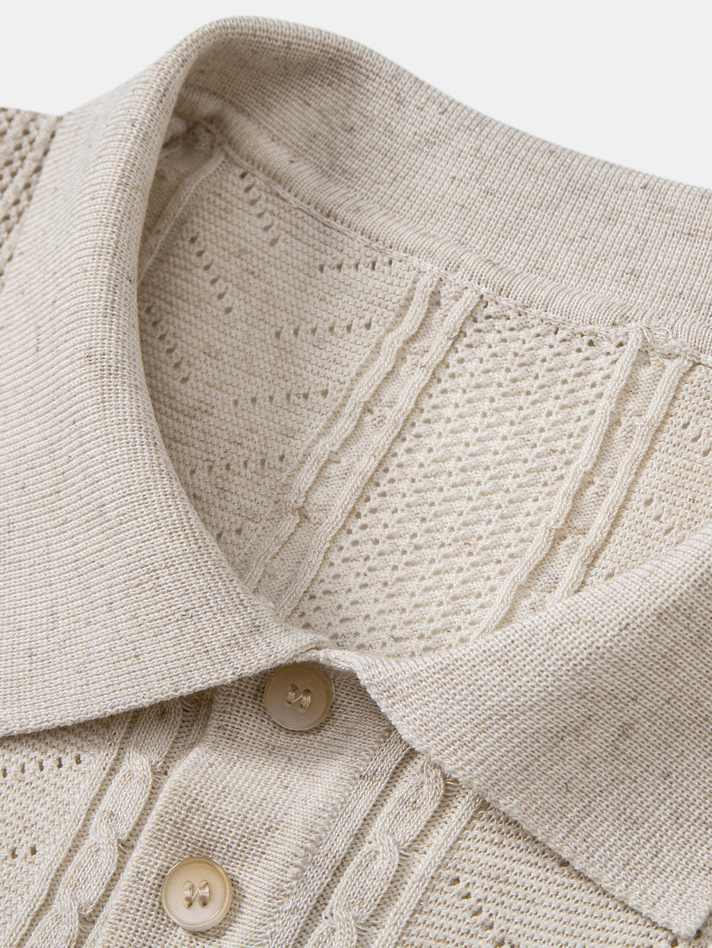 Linen Textured Knit Polo & Straight Leg Linen Pants