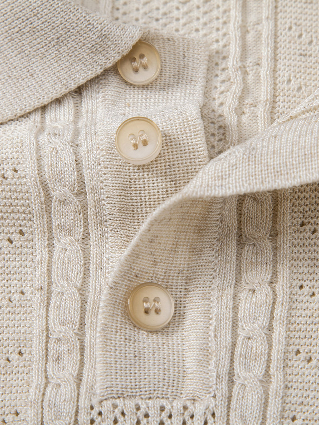 Linen Textured Knit Polo & Slim Fit Tapered Trousers