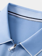 Contrast Trim Zipper Polo
