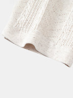Linen Textured Knit Shirt & Slim Fit Tapered Trousers