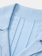 Textured Jacquard Open Knit Shirt & Crinkle Textured Straight Leg Pants