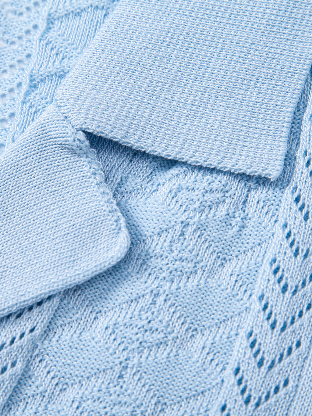 Textured Jacquard Open Knit Shirt & Straight Leg Linen Pants
