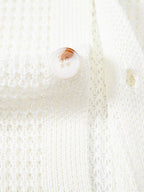 Stripe Button Up Knit Shirt & Straight Leg Linen Pants