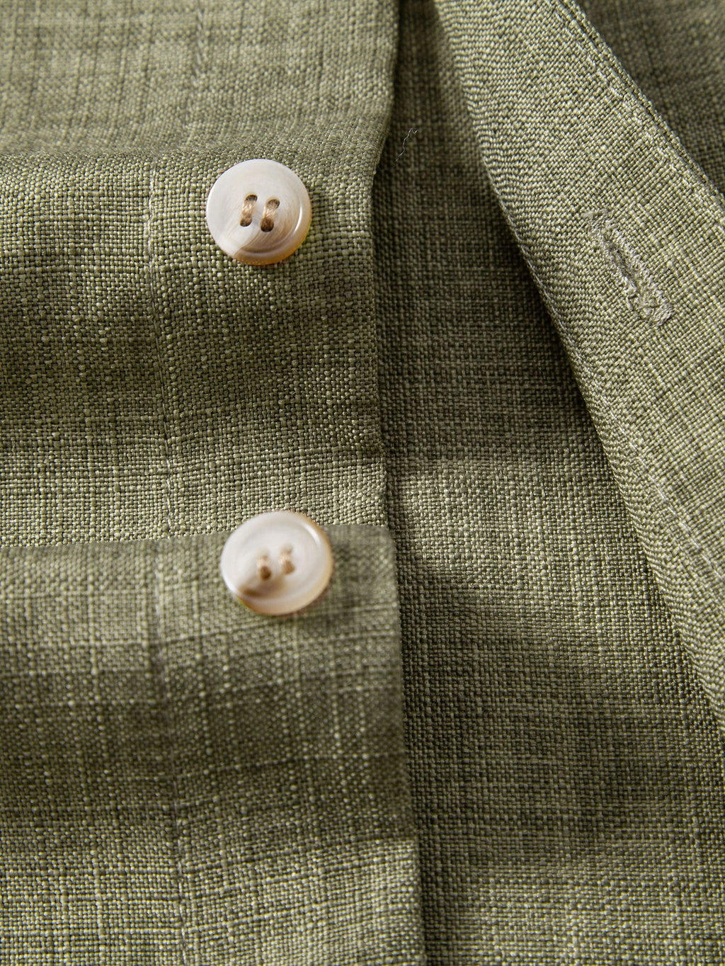 Linen Look Stand Collar Shirt