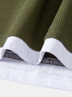 Regular Fit 2 In 1 Notched Collar Waffle T-Shirt